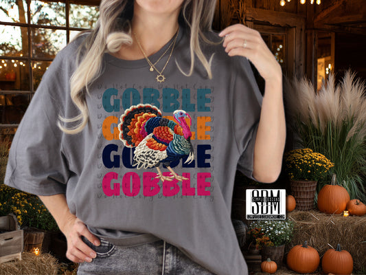 Gobble Gobble Gobble Gobble Turkey Comfort Color T-shirt, Bella Canvas Tees, Crew Sweatshirt