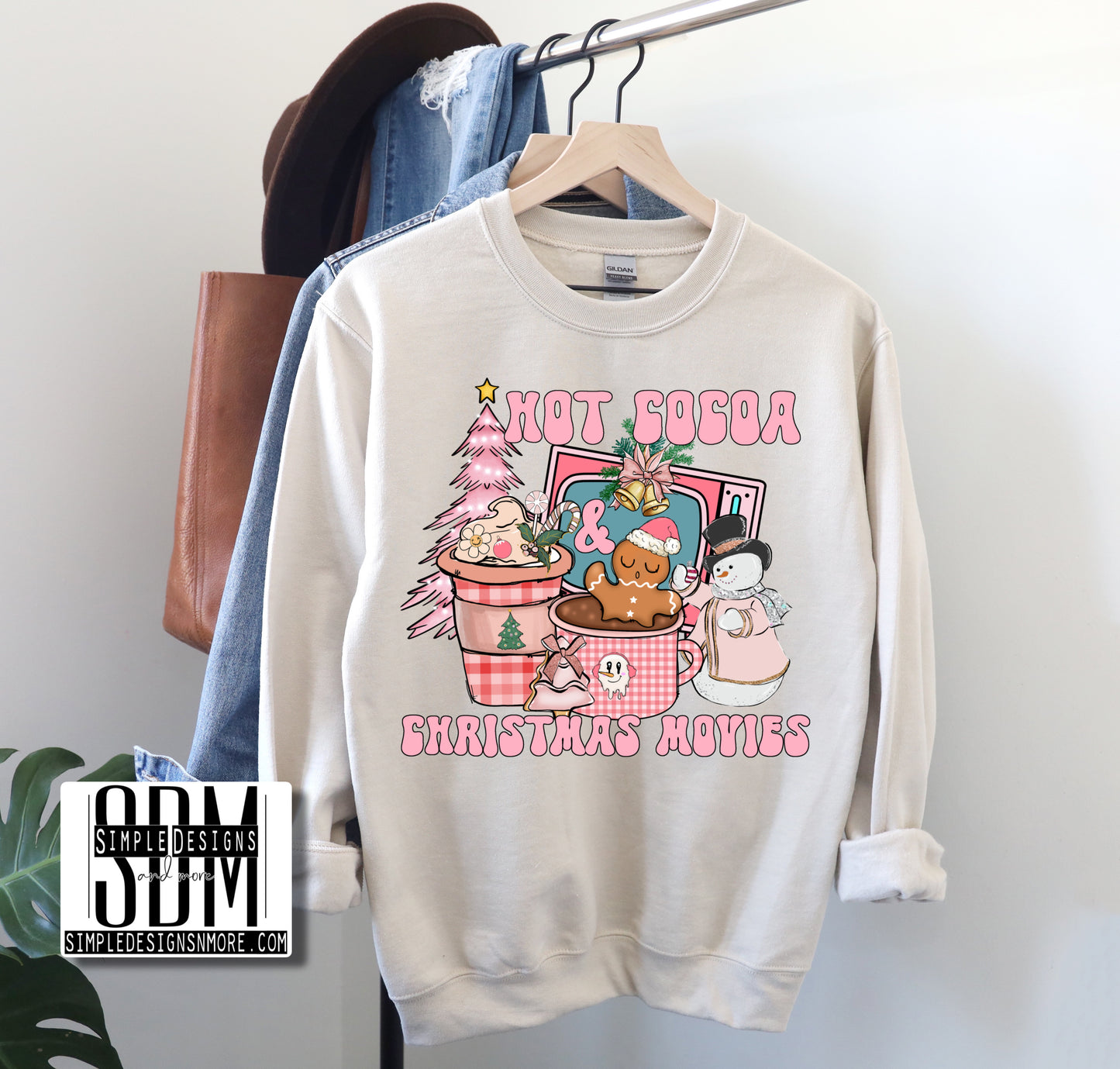 Hot Cocoa and Christmas Movies Heat Transfer Sublimation, Sublimation, DTF Direct to Film