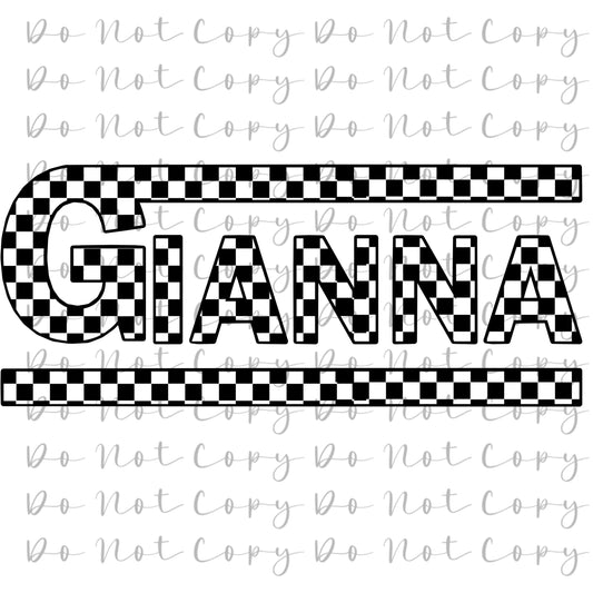 JHolman Checkered Gianna Custom/Exclusive File Print Heat Transfer Sublimation, Sublimation, DTF Direct to Film