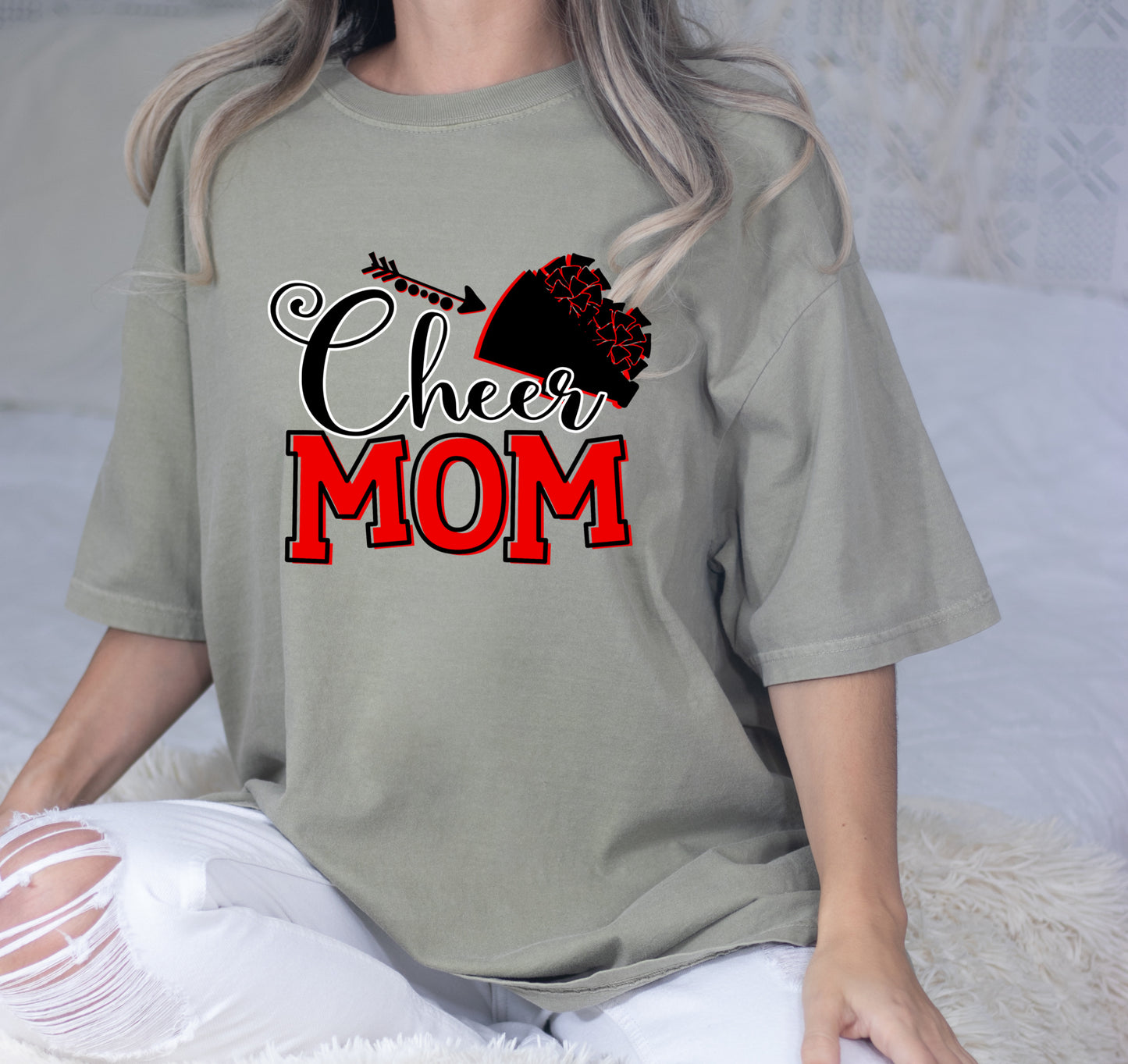 Custom Cheer Mom Red Transfer Sublimation, Sublimation, DTF Direct to Film