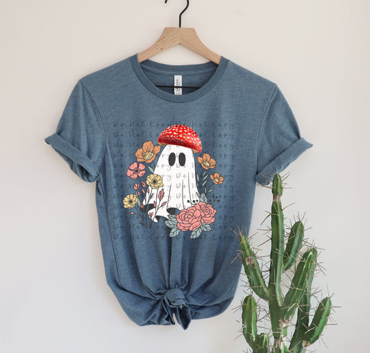 Mushroom Ghost Direct to Film Heat Transfer, Sublimation Heat Transfer