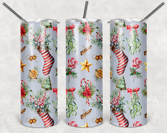 Stars and Stockings 20oz Straight Tumbler Sublimation Print