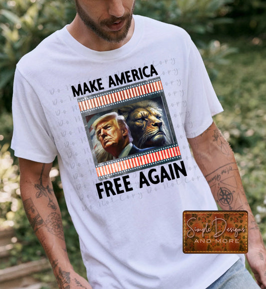 Make America Free Again Trump Heat Transfers, Sublimation, DTF Direct to Film