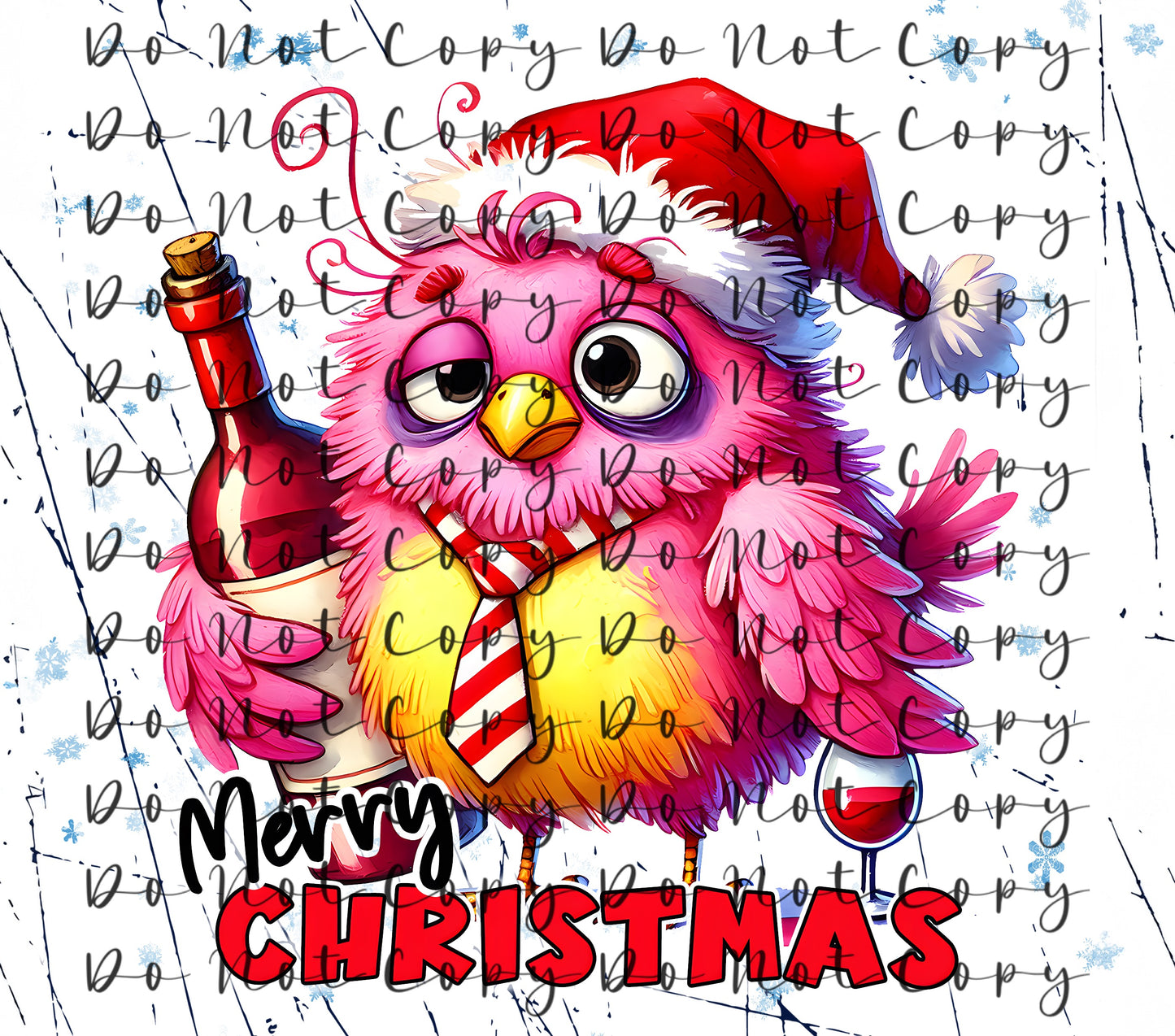 Merry Christmas (Pink Bird) 20oz Straight Tumbler Sublimation Print