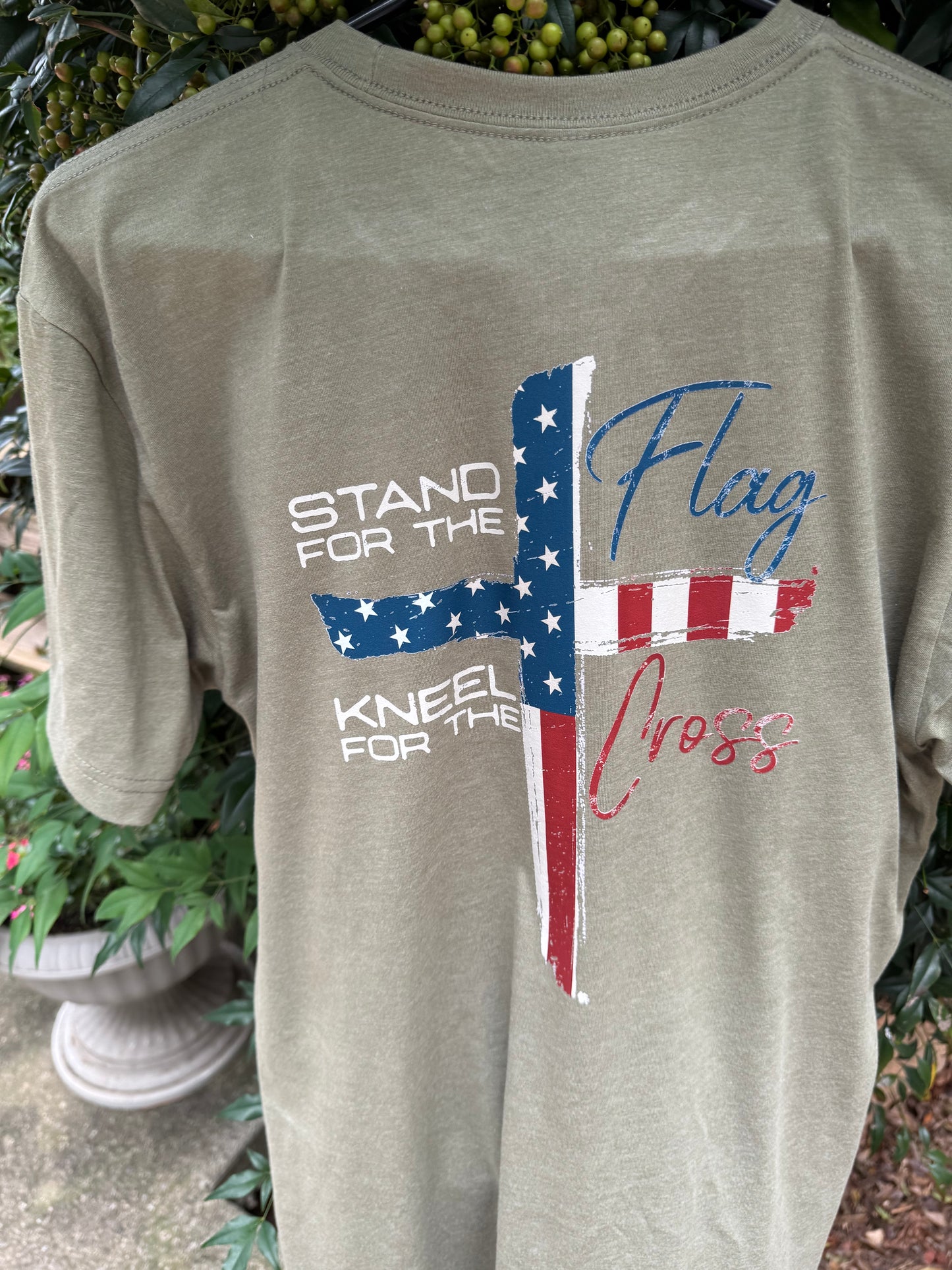 Stand for the Flag Kneel for the Cross Comfort Color T-shirt, Bella Canvas Tees