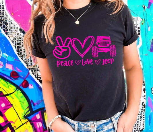 Peace Love Jeep Transfer Sublimation, Sublimation, DTF Direct to Film