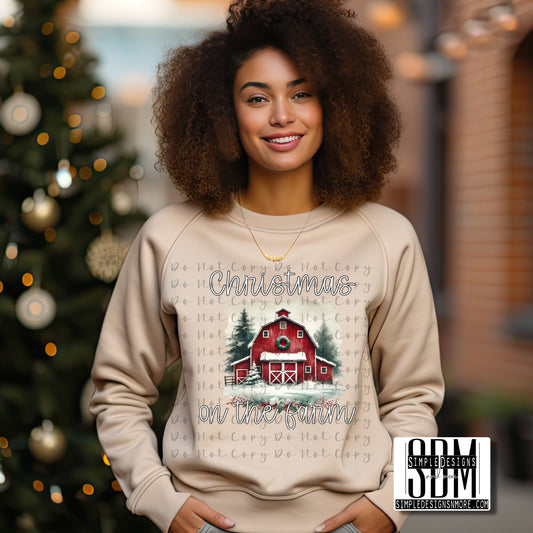 Christmas on the Farm Heat Transfer Sublimation, Sublimation, DTF Direct to Film