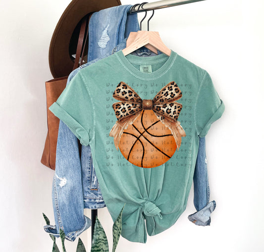 Lepard Bow Basketball Heat Transfer DTF, Sublimation, DTF Direct to Film