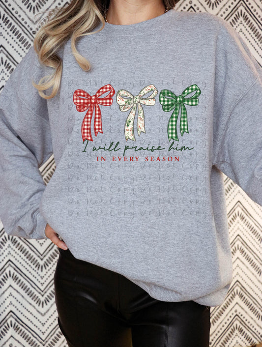 Praise Him Bows Donna Custom DTF Heat Transfer,Sublimation, DTF Direct to Film