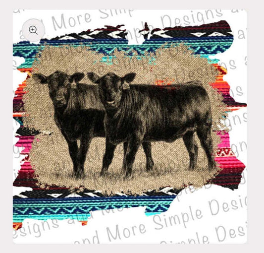 Serape Cow Heat Transfer Sublimation, Sublimation, DTF Direct to Film