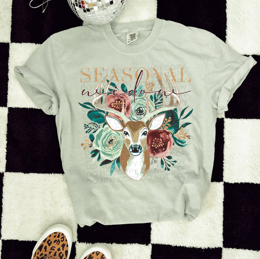 Deer Seasonal Widow Comfort Color T-shirt, Bella Canvas Tees