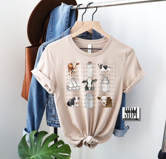 Cow Collage Heat Transfer DTF, Sublimation, DTF Direct to Film