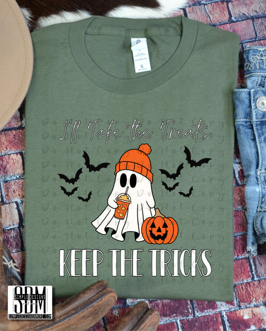 I'll Take the Treats Keep the Tricks Comfort Color T-shirt, Bella Canvas Tees