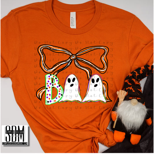 Boo Bow Comfort Color T-shirt, Bella Canvas Tees