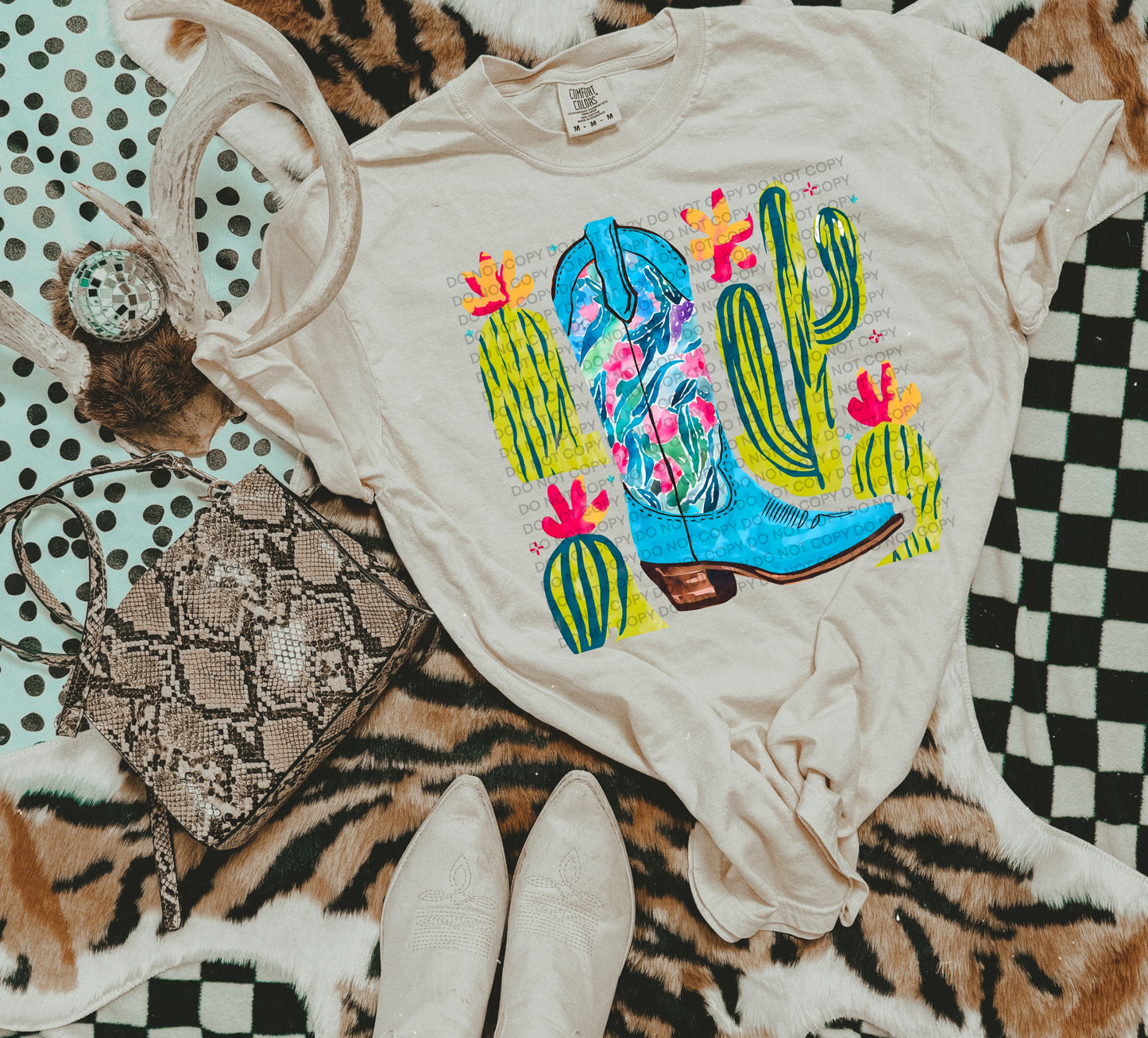 Western Boot (Blue) Heat Transfer Sublimation, Sublimation, DTF Direct to Film