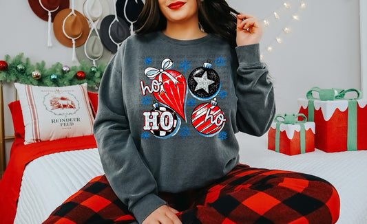 Ho Ho Ho Ornament Comfort Color T-shirt, Bella Canvas Tees, Crew Sweatshirt