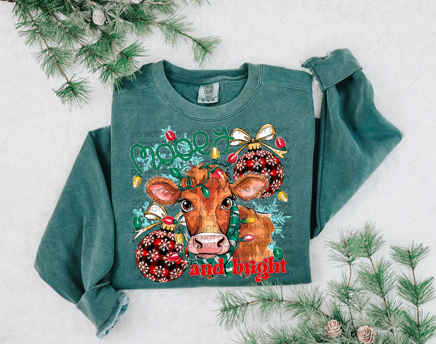 Mooey and Bright Cow Comfort Color T-shirt, Bella Canvas Tees, Crew Sweatshirt