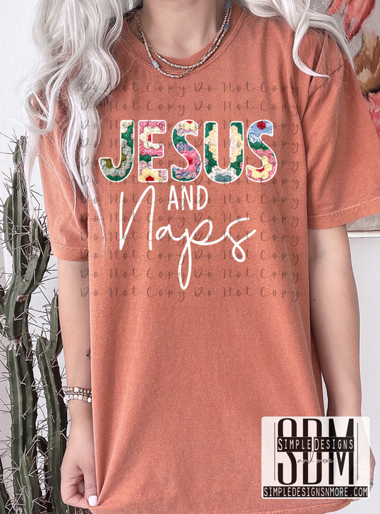 Jesus and Naps Patchwork Heat Transfer Sublimation, Sublimation, DTF Direct to Film