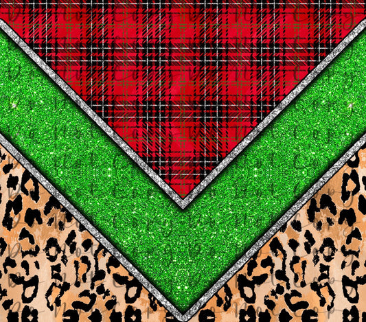 Plaid Glitter Glitter V Leopard 20oz Straight Tumbler Sublimation Print