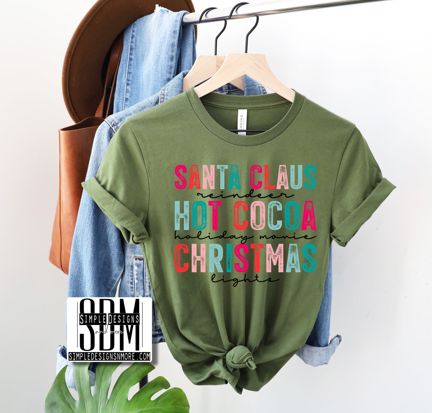 Santa Claus, Reindeer, Hot Cocoa, Holiday Movies, Christmas Lights Heat Transfer Sublimation, Sublimation, DTF Direct to Film