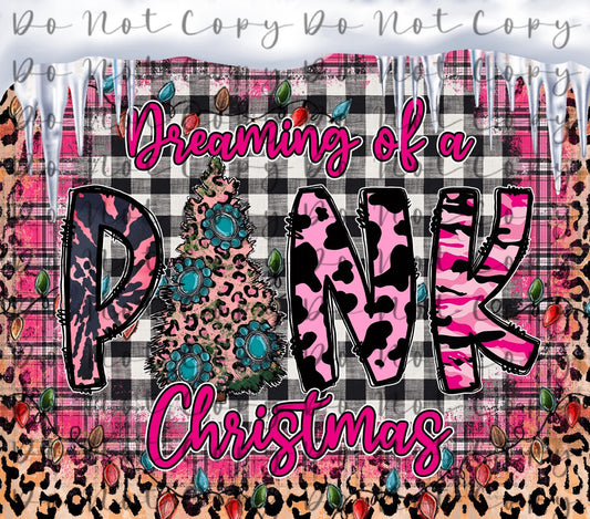 Dreaming of A Pink Christmas 20oz Straight Tumbler Sublimation Print