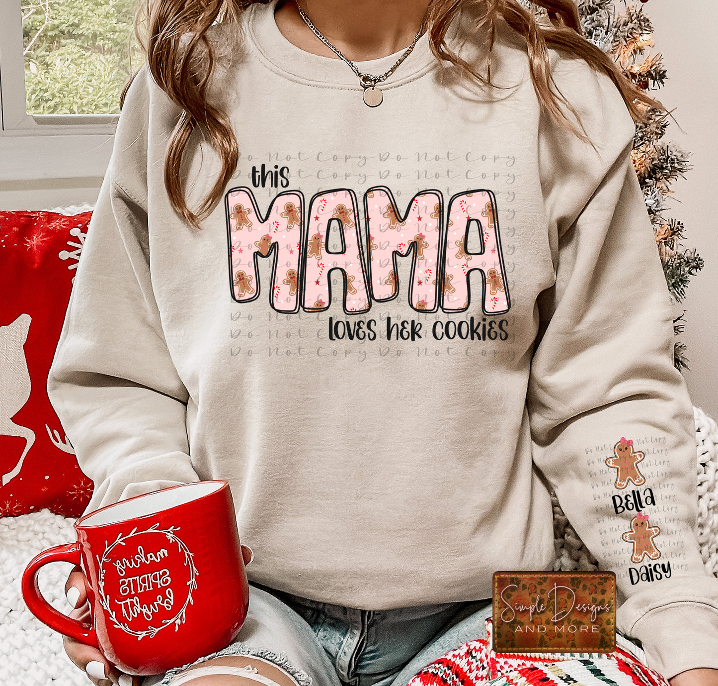 Mama Loves Her Cookies Christmas Heat Transfer Sublimation, Sublimation, DTF Direct to Film