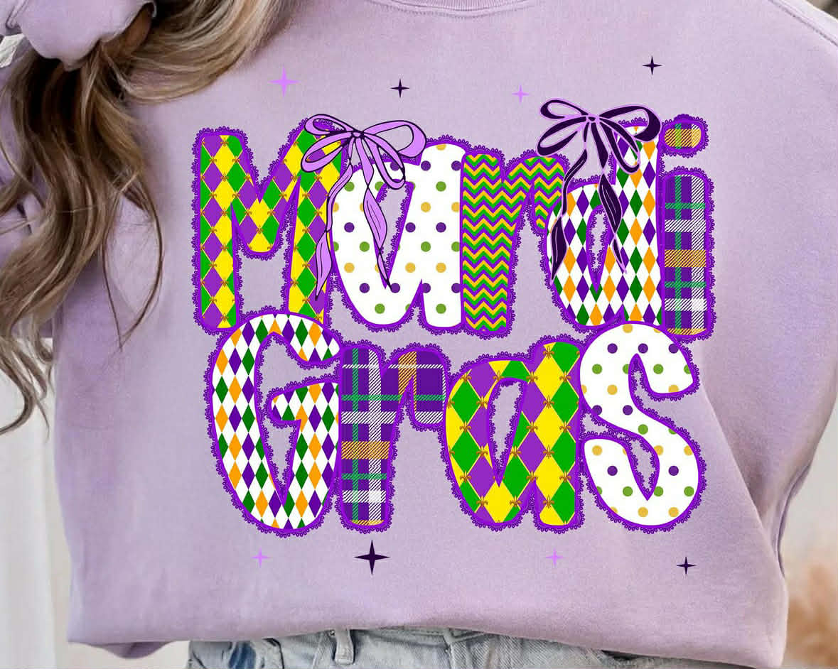 Mardi Gras Custom DTF Heat Transfer,Sublimation, DTF Direct to Film
