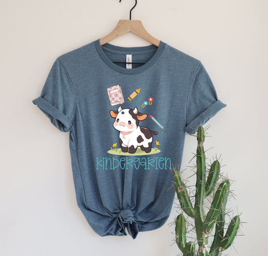 Kindergaten Cow School Heat Transfers, Sublimation, DTF Direct to Film Heat Transfer