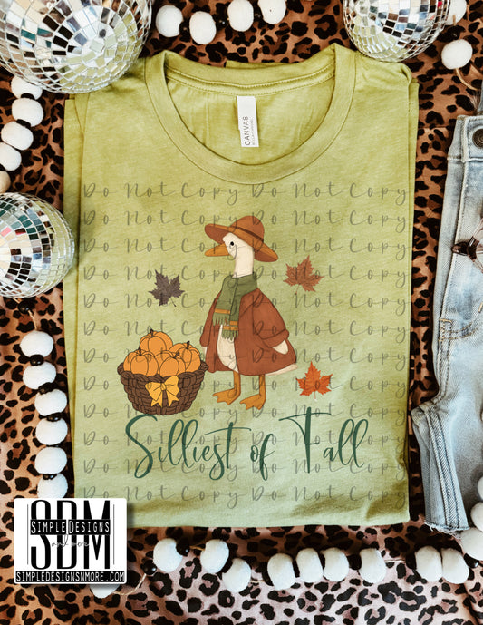 Silliest of Fall Goose Comfort Color T-shirt, Bella Canvas Tees