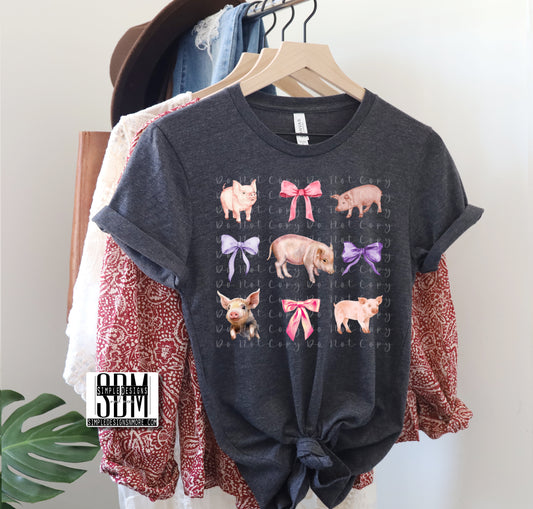 Pig Collage Heat Transfer DTF, Sublimation, DTF Direct to Film