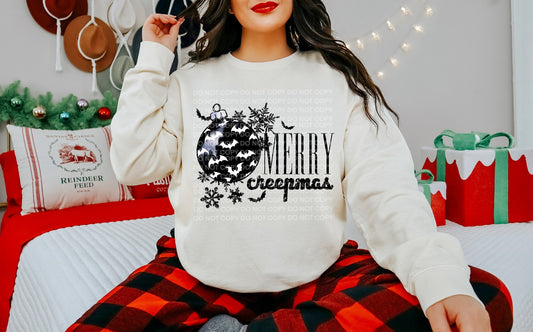 Merry Creepmas Comfort Color T-shirt, Bella Canvas Tees, Crew Sweatshirt