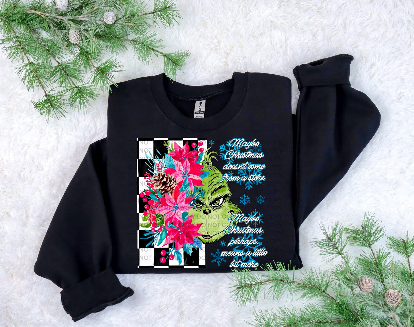 Green Guy Maybe Christmas Doesn't Come from a Store Heat Transfer Sublimation, Sublimation, DTF Direct to Film