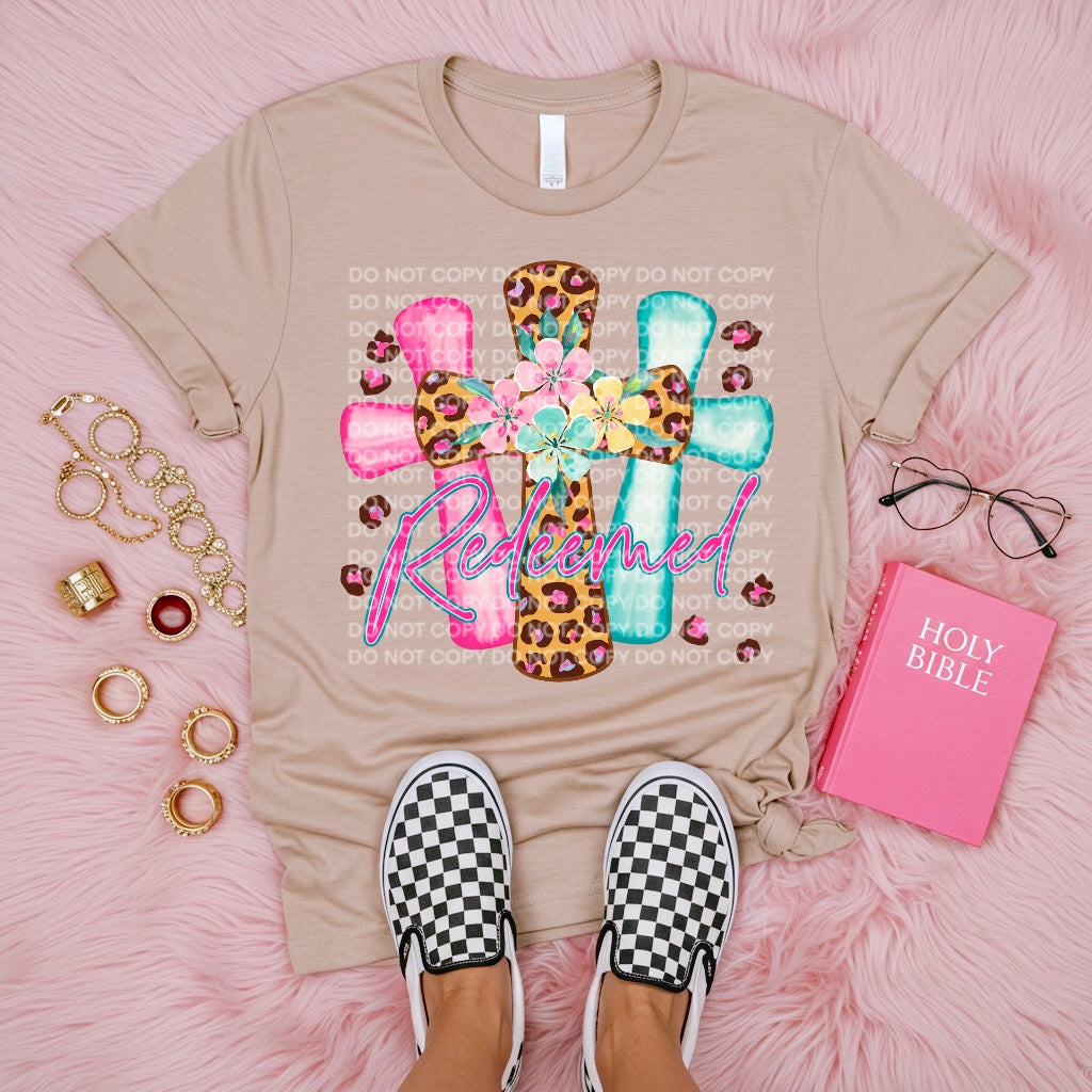 Cross Redeemed Comfort Color T-shirt, Bella Canvas Tees, Crew Sweatshirt