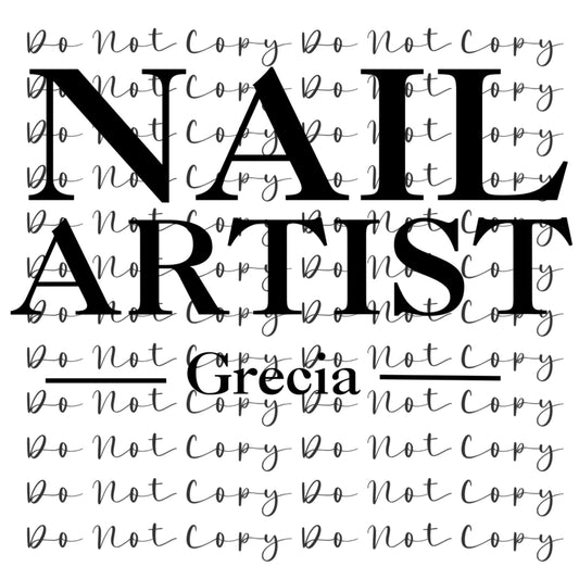 Donna Nail Artist Black Logo DTF Heat Transfer,Sublimation, DTF Direct to Film