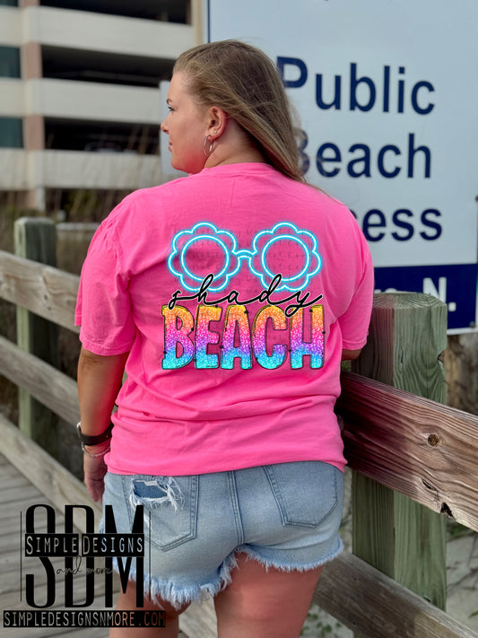 Glasses Shady Beach Heat Transfers, Sublimation, DTF Direct to Film Heat Transfer