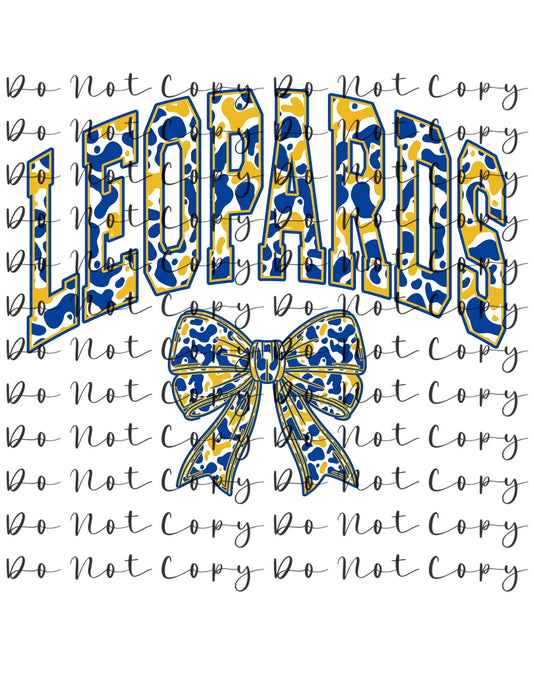 Donna Leopards Yellow Blue Custom Sublimation, DTF Direct to Film