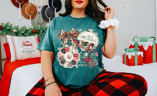 Ornaments (Patchwork) Comfort Color T-shirt, Bella Canvas Tees, Crew Sweatshirt