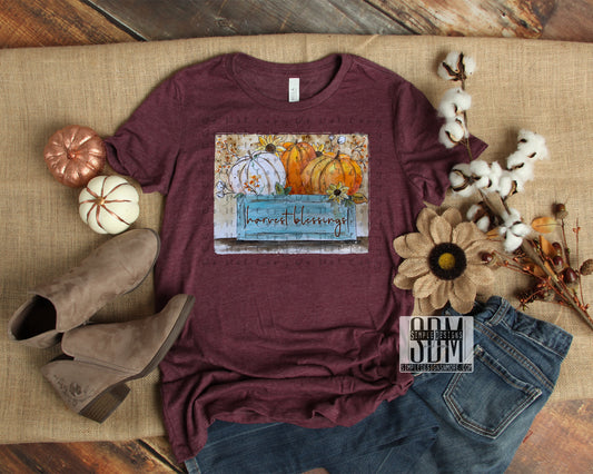 Harvest Blessings Pumpkins Heat Transfer DTF, Sublimation, DTF Direct to Film