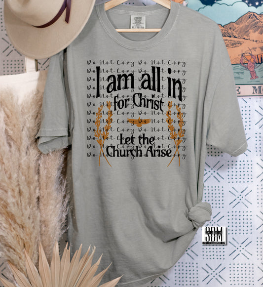 I Am All in for Christ Heat Transfer Sublimation, Sublimation, DTF Direct to Film