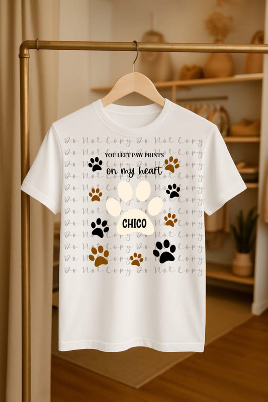 Lorraine Paw Prints Chico DTF Heat Transfer,Sublimation, DTF Direct to Film