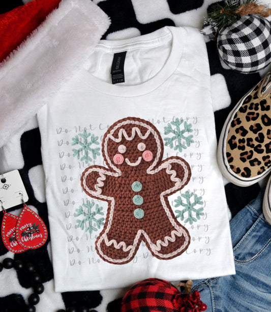 Gingerbread Snowflake (Faux Yarn) Heat Transfer Sublimation, Sublimation, DTF Direct to Film