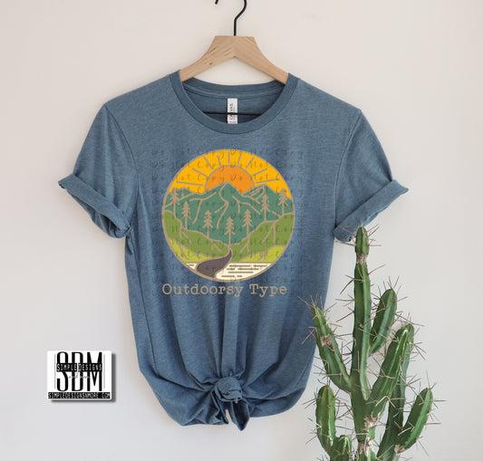 Outdoorsy Type Comfort Color T-shirt, Bella Canvas Tees