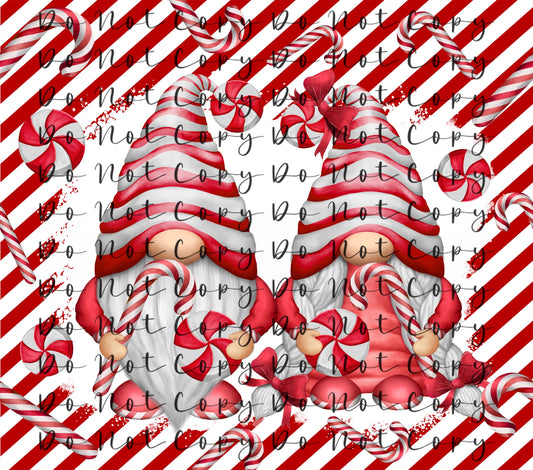 Candy Cane Gnomes 20oz Straight Tumbler Sublimation Print