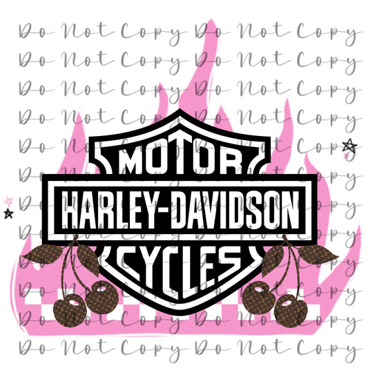Cherry Motorcycles Custom/Exclusive File Print Heat Transfer Sublimation, Sublimation, DTF Direct to Film