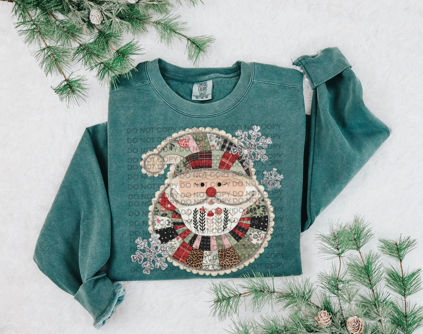 Santa Claus Patchwork Heat Transfer Sublimation, Sublimation, DTF Direct to Film