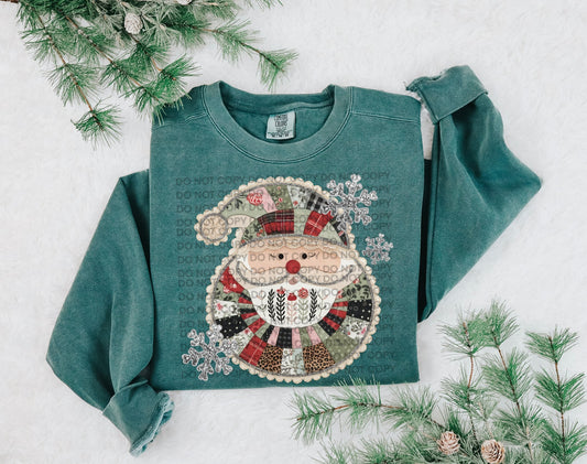 Santa Claus Patchwork Heat Transfer Sublimation, Sublimation, DTF Direct to Film