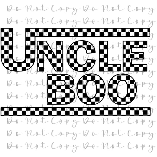 JHolman Checkered Uncle Boo Custom/Exclusive File Print Heat Transfer Sublimation, Sublimation, DTF Direct to Film