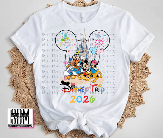 (Boy) Disney Trip 2026 Custom DTF Heat Transfer,Sublimation, DTF Direct to Film