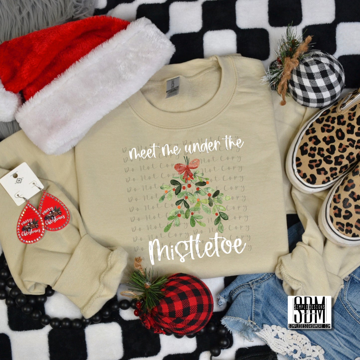 Meet Me Under the Mistletoe Heat Transfer Sublimation, Sublimation, DTF Direct to Film