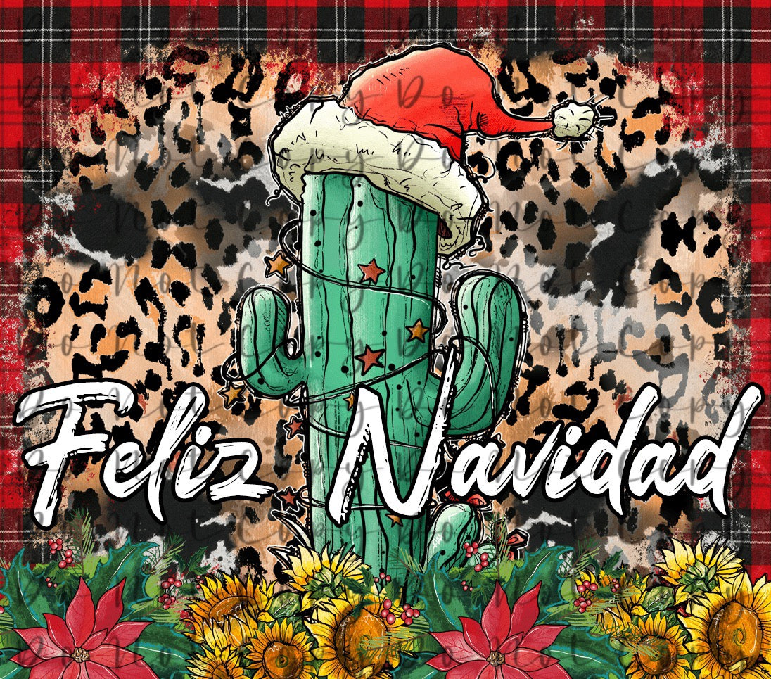 Feliz Navidad 20oz Straight Tumbler Sublimation Print